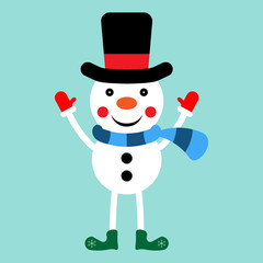 vector illustration of a snowman
