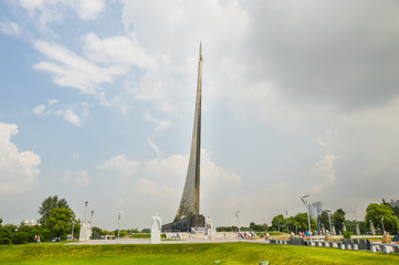 Fototapeta na wymiar Moscow, Russia. Monument to the Conquerors of Space