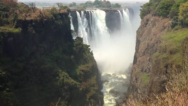 Victoria Falls (filmed from Zimbabwe) as detailed 4K UHD footage