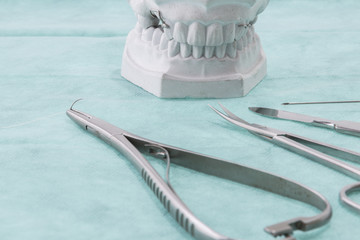 dental impression with surgical instruments