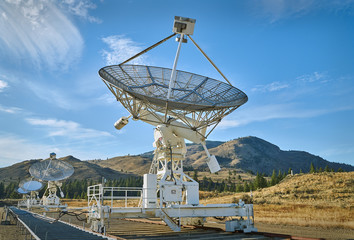Radio Telescope. 

A portion of the dish array at the Dominion Radio Astrophysical Observatory near Penticton, British Columbia, Canada.

