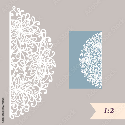 wedding invitation or greeting card with abstract ornament vector