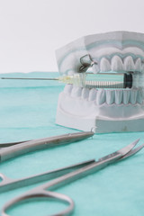 dental impression with surgical instruments
