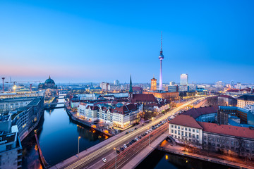 Fototapeta na wymiar Berlin Mitte Skyline at evening, Berlin, Germany, Europe