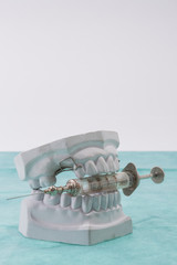 dental impression with surgical instruments