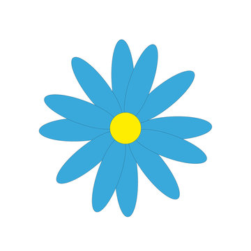Blue flower on white background.