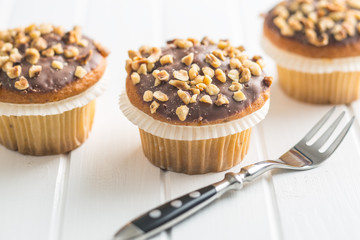Sweet hazelnut muffins.