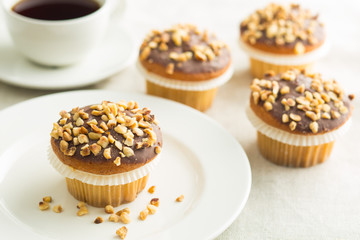 Sweet hazelnut muffins.