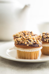 Sweet hazelnut muffins.