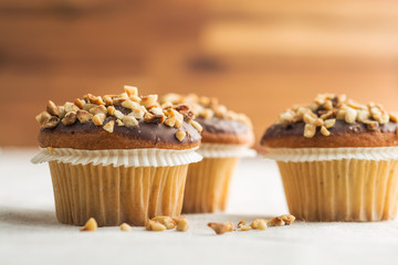 Sweet hazelnut muffins.