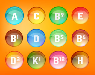 Vitamins set vector