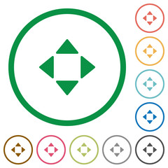 Obraz premium Control arrows flat icons with outlines