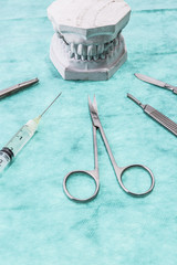 dental impression with surgical instruments