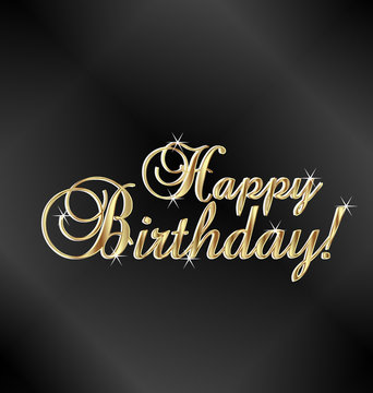 Happy birthday gold words vector design