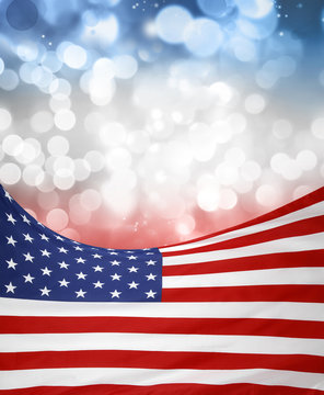 Red white and blue USA flag America background