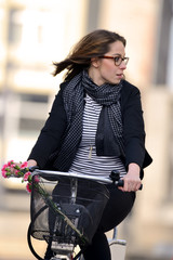 Young woman on a bicycle. © Tomasz Warszewski