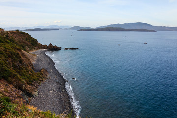 Diamond bay (view from Cu Hin Pass), Nha Trang, Khanh Hoa, Vietnam. Nha Trang is well known for its beaches and scuba diving and has developed into a destination for international tourists.