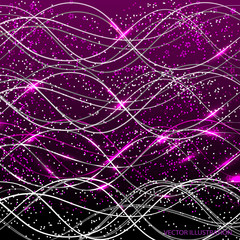 Abstract background with lines and stars. Vector illustration.