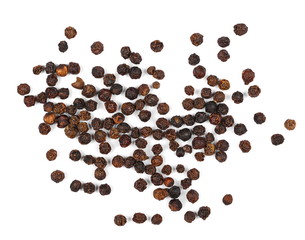 pile peppercorns on white