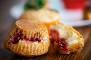 sweet muffins stuffed with cherries
