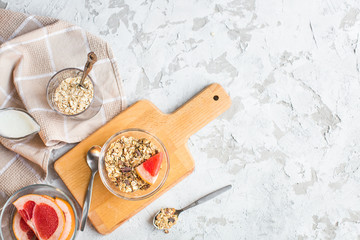 healthy breakfast: granola in bowl