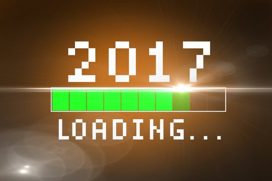 Composite image of green loading display