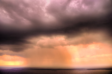 Storm sunrise over the sea