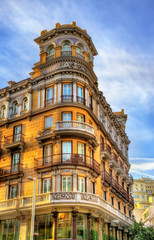 Fototapeta premium Typical building in the centre of Madrid, Spain