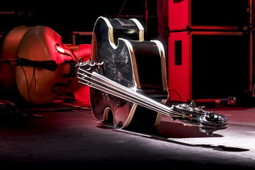 Contrabass on stage