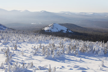 Mountain range Zyuratkul, winter landscape