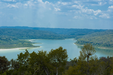 Yaxha, lagoon in Peten, Guatemala