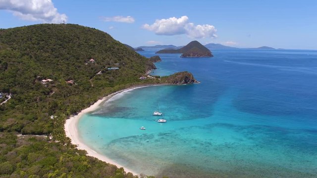 Aerial view of smugglers cove, Tortola, British Virgin Islands 