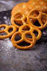 Salted snacks pretzel  and cracker