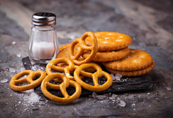 Salted snacks pretzel  and cracker
