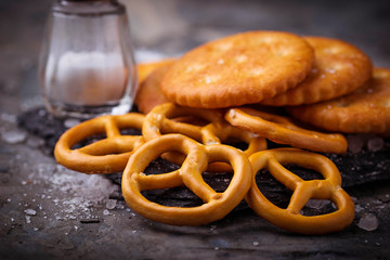 Salted snacks pretzel  and cracker