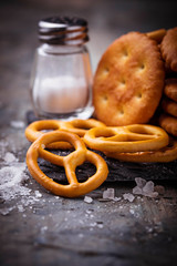 Salted snacks pretzel  and cracker