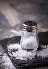 White salt in shaker