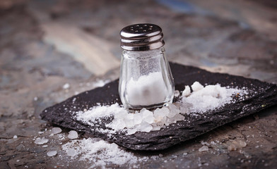 White salt in shaker
