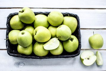 apples in a wicker basket