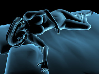 Sleeping Blue Nude Woman