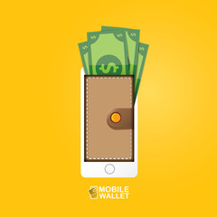 vector digital mobile e wallet vector concept