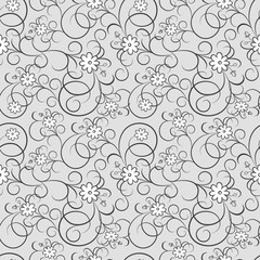 Vector seamless pattern with flowers. Modern stylish texture.