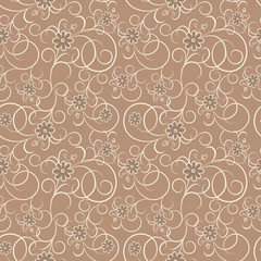 Vector seamless pattern with flowers. Modern stylish texture.