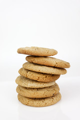 Stack of homemade peanut butter cookies. Vertical.