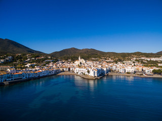 Fototapeta na wymiar Cadaques city Aerial view, Spain