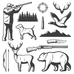 Hunting Vintage Elements Set