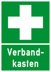 Fototapeta premium nrs2 NewRescueSign nrs - ks143 Kombi-Schild - Verbandkasten - Rettungszeichen grün - DIN A1 A2 A3 A4 Poster XXL - g4773