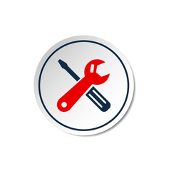 Service logo icon. Repair and maintenance color sign. Vector isolated illustration.