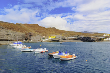 View of the port and beach of the Village of San Nicolas in Gran