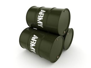 3D rendering army barrels